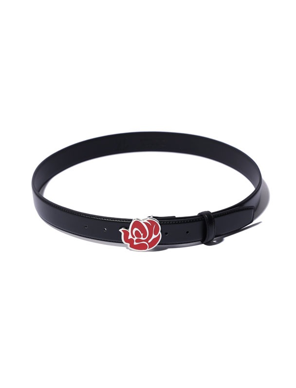 ROSE symbol leather belt - RED