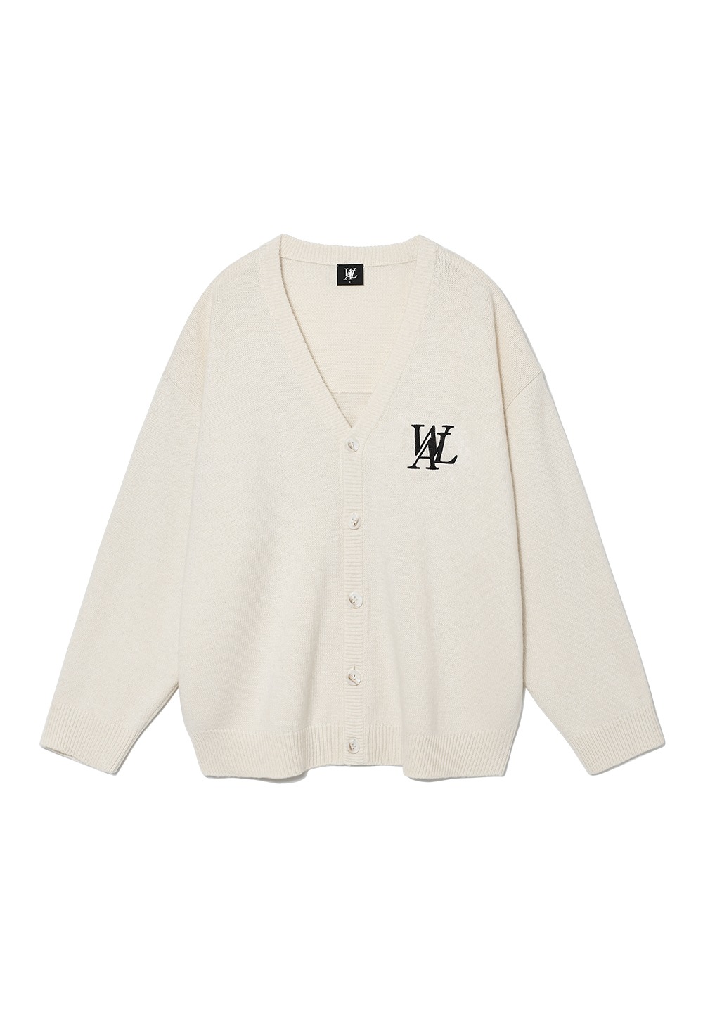 Signature daily over fit knit cardigan - IVORY