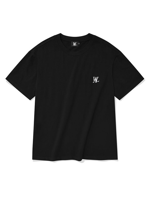Signature embroidery short sleeved T-shirt - BLACK