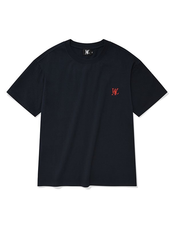 Signature embroidery short sleeved T-shirt - NAVY