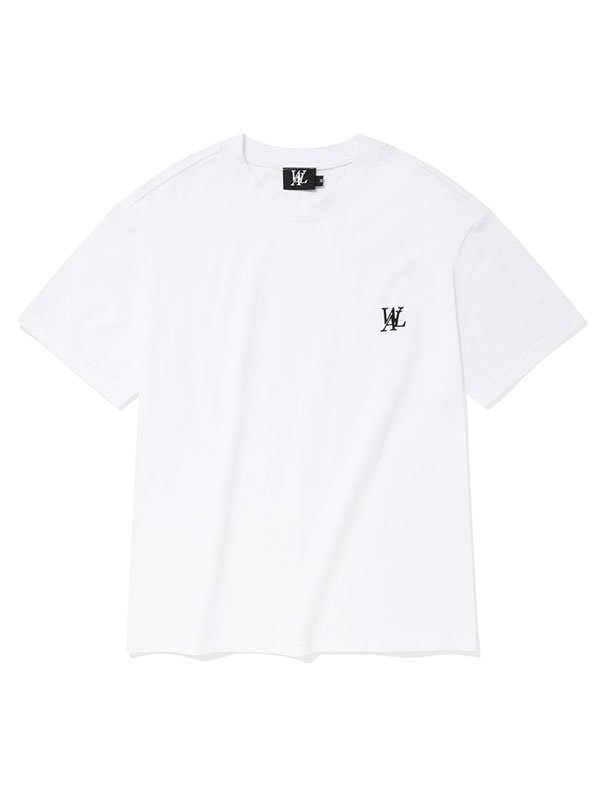 Signature embroidery short sleeved T-shirt - WHITE