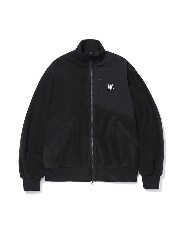 Fleece mix jacket - BLACK