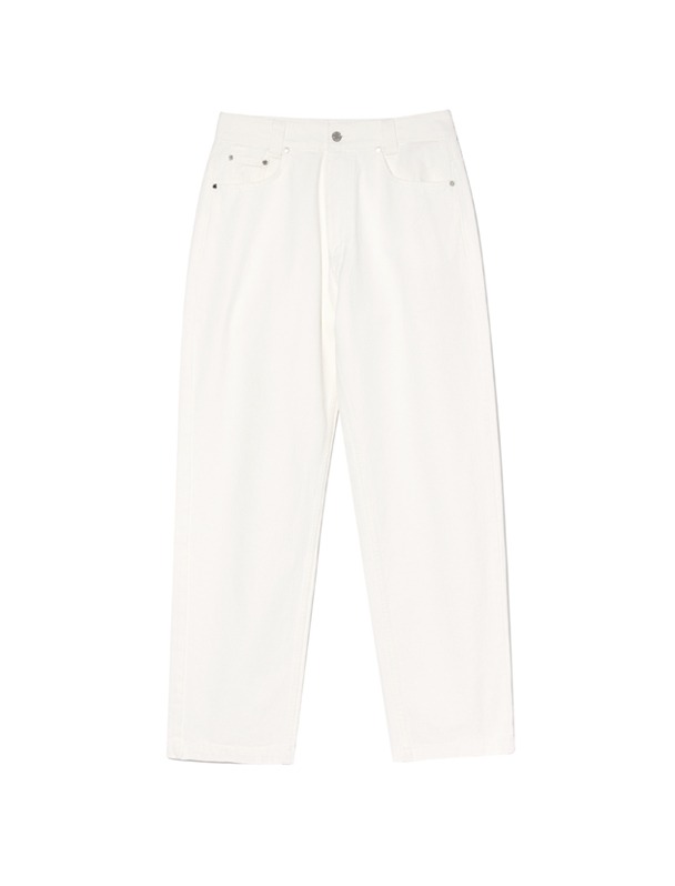[5th Anniversary] Wide washed cotton pants - WHITE