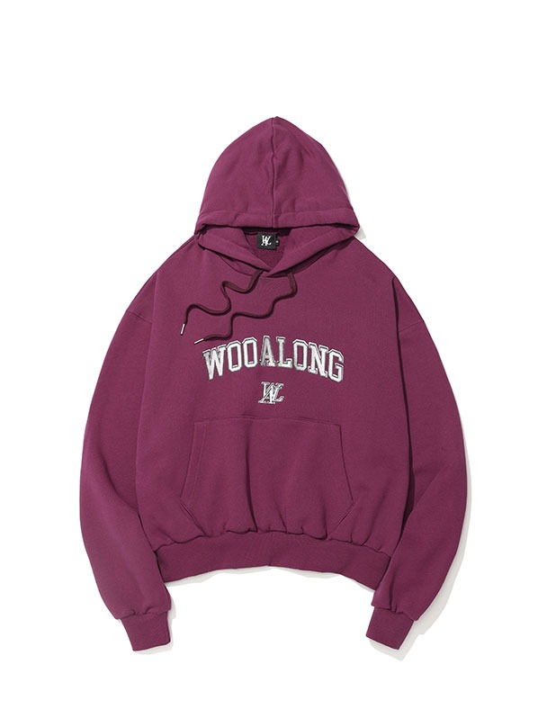Wow fit arch embroidery logo hoodie - WINE