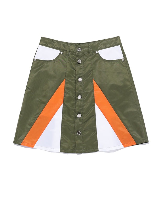 Coloration 6-button skirt - KHAKI