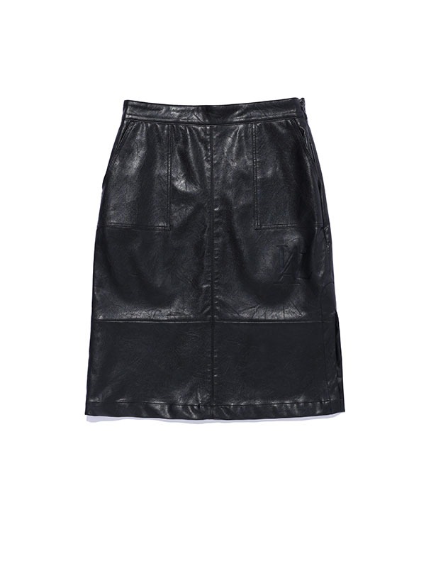 Attention please leather skirt - BLACK