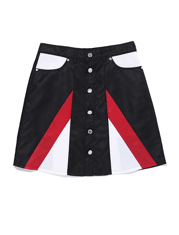 Coloration 6-button skirt - BLACK