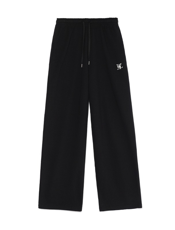 Signature relax wide pants - BLACK