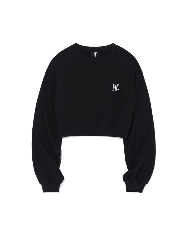 Signature crop sweatshirt - BLACK