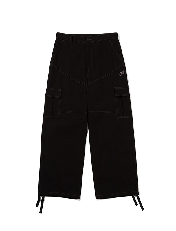 Claw daily wide string cargo pants - BLACK