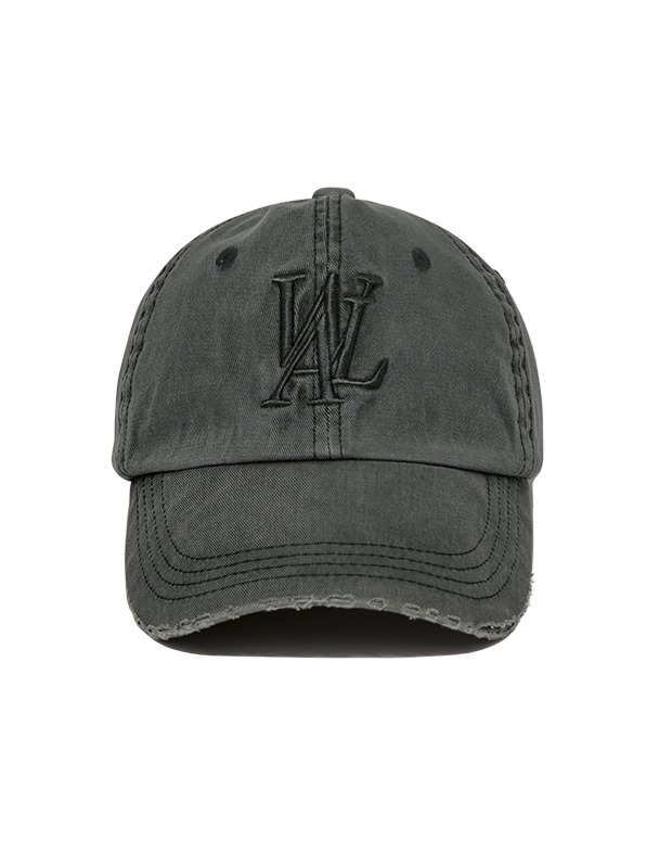 Signature dying damage ball cap - CHARCOAL