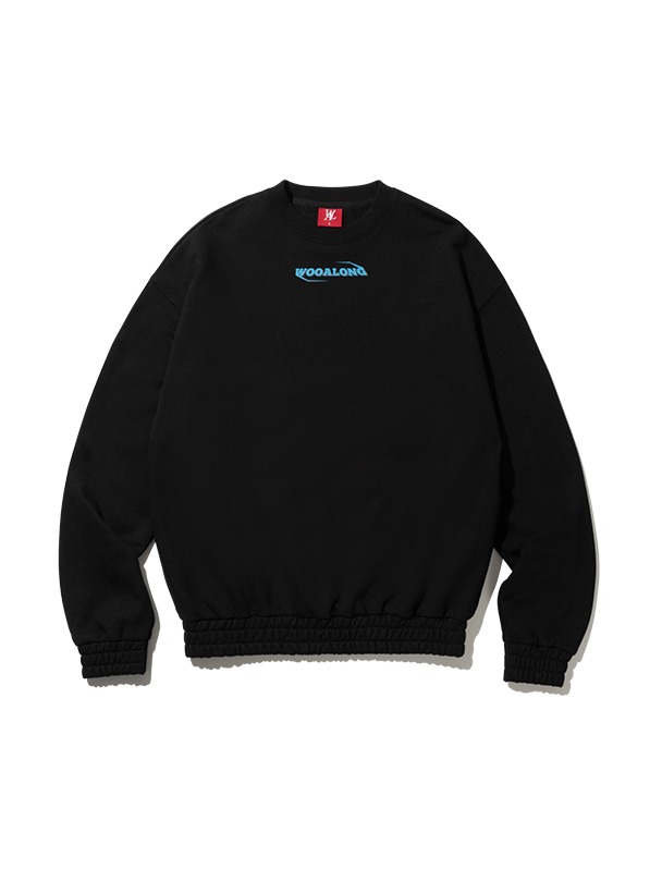 Sharp logo banding sweatshirt - BLACK
